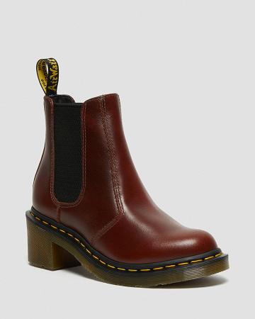 Botines Dr Martens Cadence Cuero Tacón Mujer Marrom | MX 716NWY